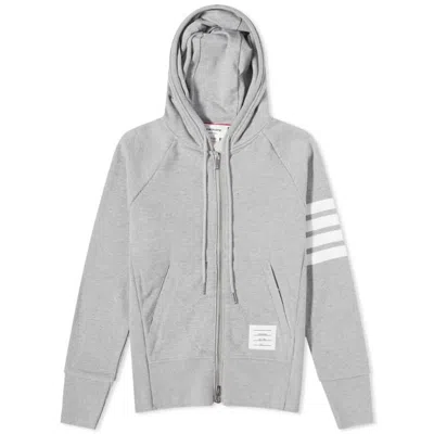 Thom Browne Light Grey 4-bar Loopback Full Zip Hoodie