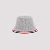 Thom Browne Cable-pointelle Bucket Hat In Grey