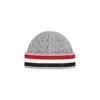 Thom Browne Light Grey Cable-knit Beanie In Gray