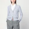 Thom Browne Light Grey Cardigan In Cotton And Silk Women In Grey