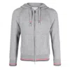 Thom Browne Men Cashmere Zip-up Hoodie In Grey