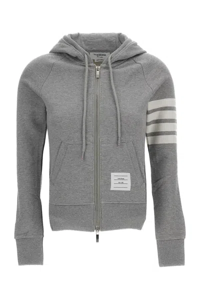 Thom Browne Light Grey Classic Loopback 4-bar Hoodie In Gray