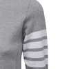Thom Browne 4-bar Cotton Sweater In Grey