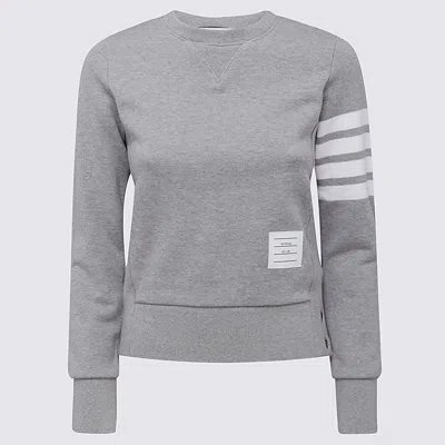Thom Browne Light Grey Cotton 4-bar Sweatshirt In Gray