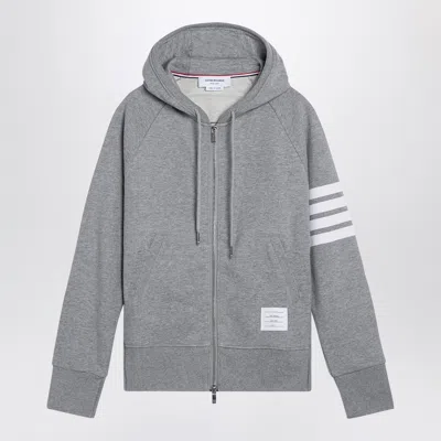 Thom Browne Full Zip Hoodie In Gray
