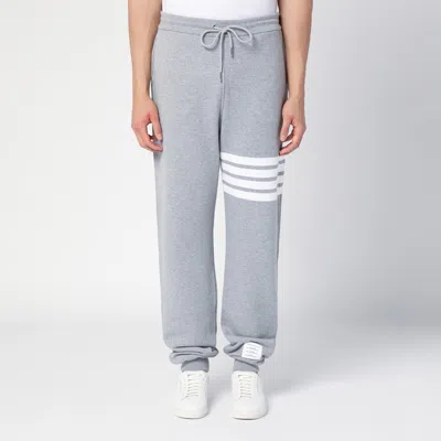 THOM BROWNE THOM BROWNE LIGHT GREY COTTON JOGGING TROUSERS