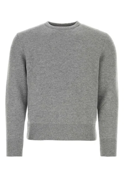 THOM BROWNE LIGHT GREY CREWNECK PULLOVER