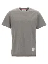 Thom Browne Light Grey Stripe-detail Cotton T-shirt In Light Grey