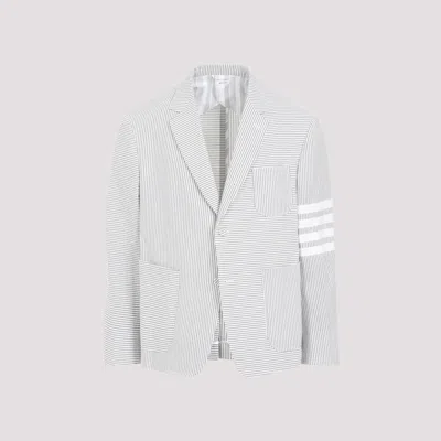 THOM BROWNE LIGHT GREY SEERSUCKER JACKET