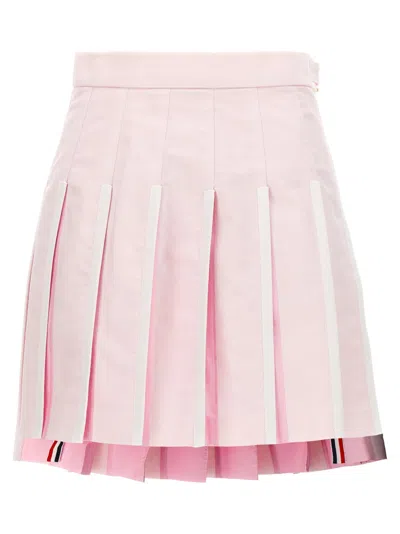 THOM BROWNE LIGHT PINK PLEATED OXFORD SKIRT