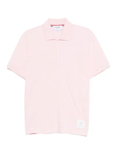THOM BROWNE MEN LIGHT PINK SOLID POLO