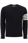 Thom Browne 4bar Stripe Inlay Sweatshirt In Blue