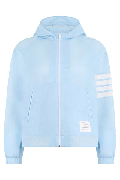 Thom Browne Lightweight Hooded Jacket In Blue