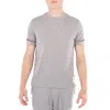 Thom Browne Lightweight Striped Cuff Cotton T-shirt In Gray