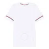 Thom Browne Lightweight Striped Cuff Cotton T-shirt In White