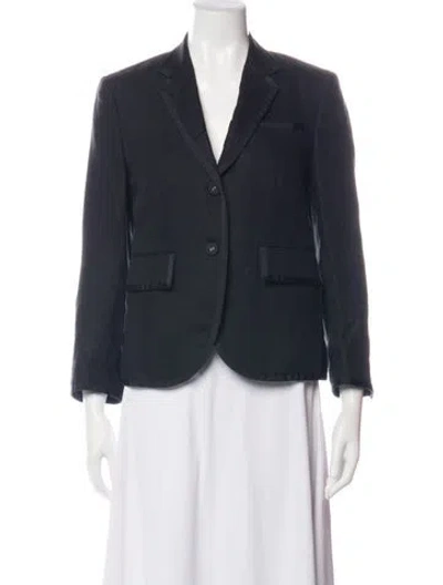 Pre-owned Thom Browne Linen Blazer In Black