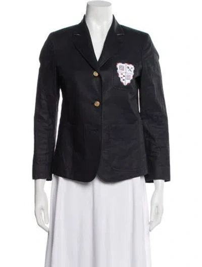 Pre-owned Thom Browne Linen Blazer In Blue