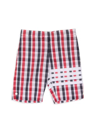 Thom Browne Kids' Little Boy's & Boy's Cotton Checked Bermuda Shorts In Red White Blue