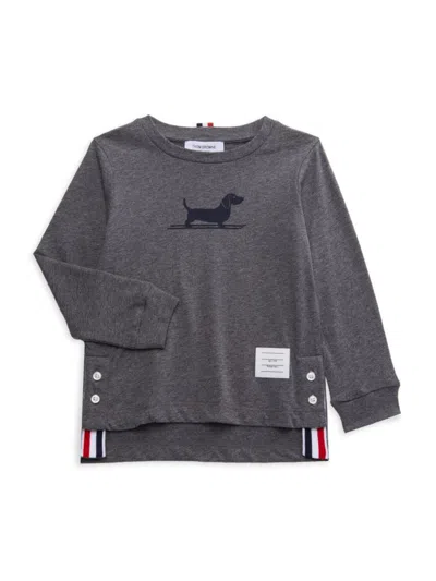 Thom Browne Kids' Little Boy's & Boy's Heathered High Low Sweatshirt In Dark Grey