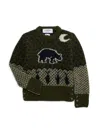 Thom Browne Little Boy's & Boy's Merino Wool Blend Sweater In Dark Green