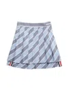 Thom Browne Stripe-print Pleated Skirt In Grey