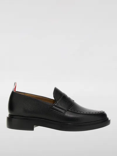 Thom Browne Grained Leather Penny Loafers In Black