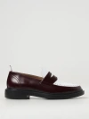 Thom Browne Panelled Leather Loafers In Burgundy