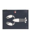 Thom Browne Lobster-appliqué Clutch Bag In Black