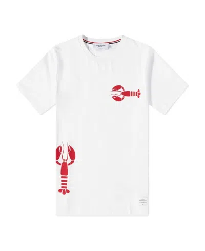Thom Browne Lobster-print Round-neck T-shirt In White