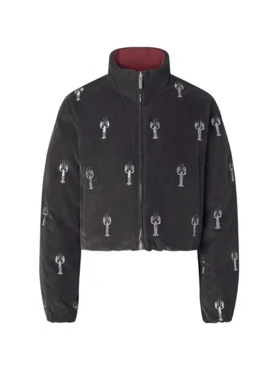 Thom Browne Lobster-stitch Reversible Jacket In Gray