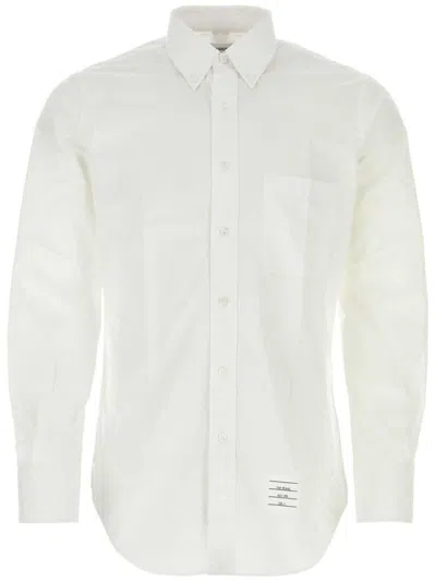 THOM BROWNE LOGO-APPLIQUÉ SHIRT