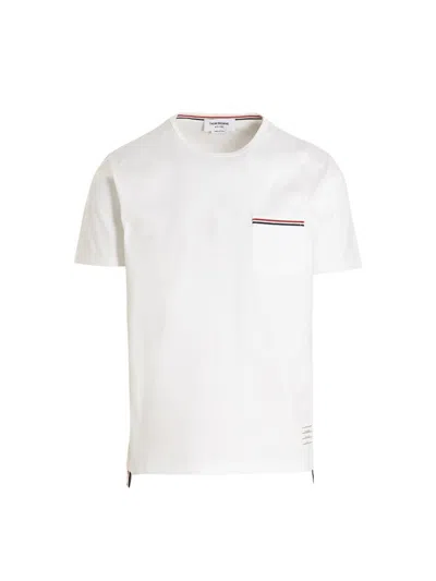 Thom Browne Logo Band Jersey T-shirt In White