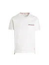 Thom Browne Oversized Short Sleeve Tee With Embroidered Rwb Pocket Trim In Heavy Jersey Clothing