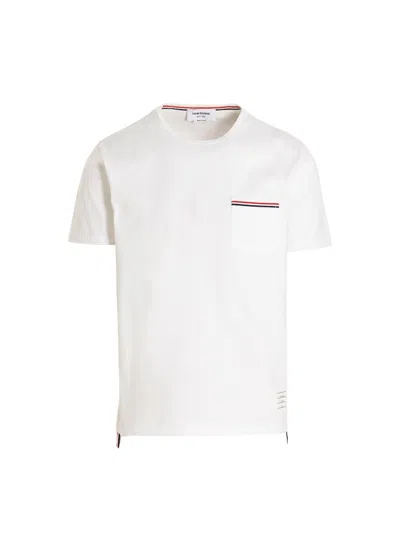 THOM BROWNE LOGO BAND JERSEY T-SHIRT WHITE