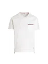 Thom Browne Oversized Short Sleeve Tee With Embroidered Rwb Pocket Trim In Heavy Jersey Clothing In White