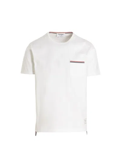 Thom Browne Logo Band Jersey T-shirt In White