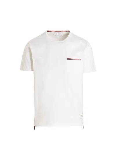 Thom Browne Logo Band Jersey T-shirt In White
