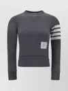 THOM BROWNE LOGO BANDS COTTON SWEATSHIRT