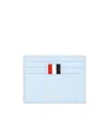 Thom Browne Textured Leather Card Holder In Blue