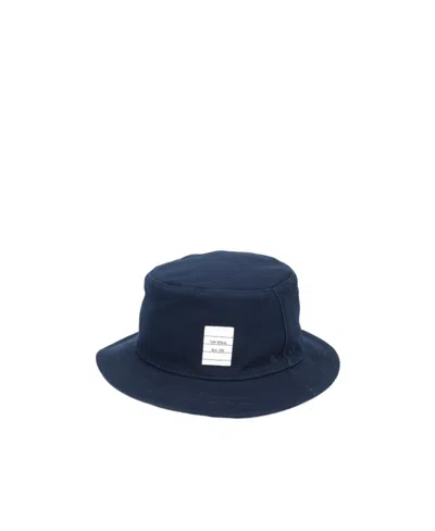 Thom Browne Logo Cloth Fisherman's Hat In Blue