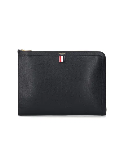 Thom Browne Logo Clutch - Black