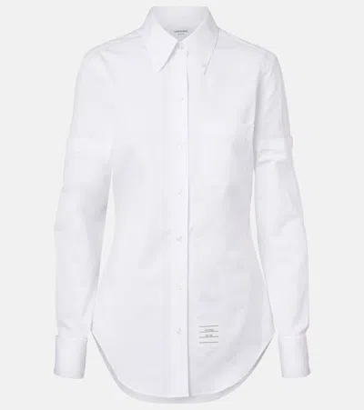 Thom Browne Logo Cotton Shirt In White