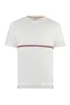 Thom Browne Double-stripe Cotton T-shirt In White