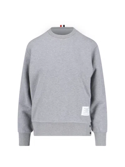 Thom Browne Logo Crewneck Sweatshirt In Gray