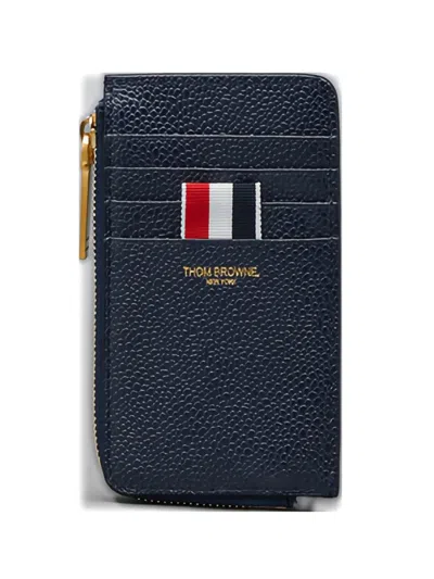 Thom Browne Logo-detail Card Holder In Blue