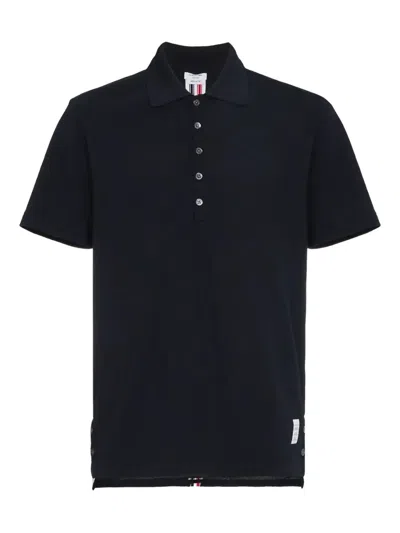 THOM BROWNE LOGO-DETAIL POLO SHIRT