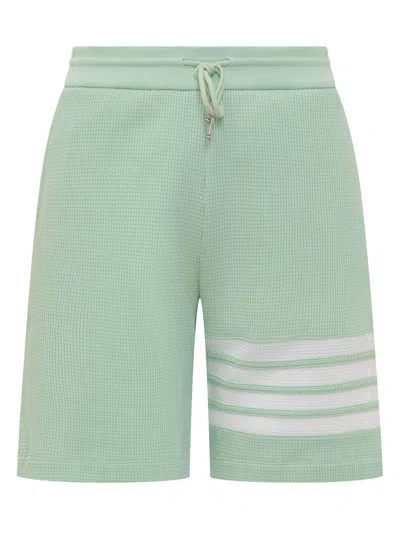 Thom Browne Logo Embellished Mini Shorts In Green