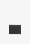 Thom Browne 4-bar Embossing Grosgrain Tab Detail Pebble Grain Leather Bifold Wallet In Black