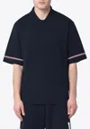 Thom Browne Logo Embroidered Polo T-shirt In Blue