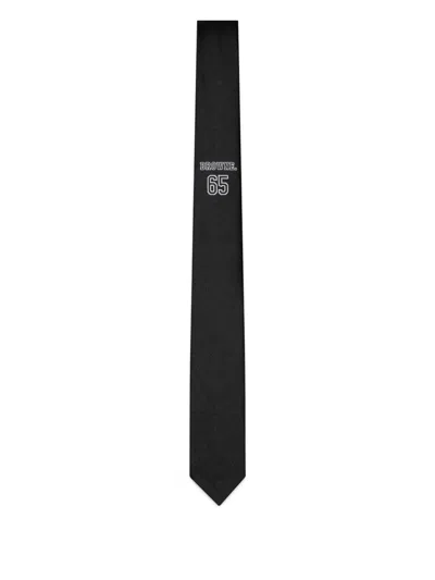 Thom Browne Logo-jacquard Silk Tie In Black